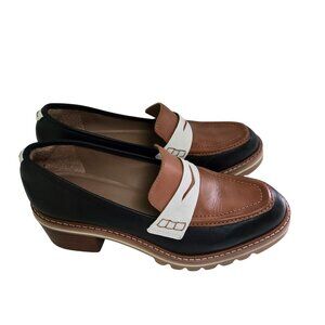 Bernardo Selma Lug Sole Penny Loafers Colorblock Leather Size 8M